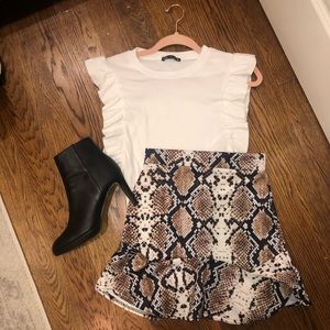 Snake print mini skirt